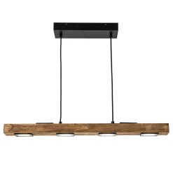 (OpenBox) Dimmable LED Linear Oak Wood Kitchen Island Pendant