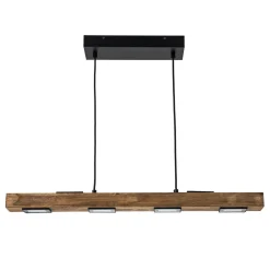 (OpenBox) Dimmable LED Linear Oak Wood Kitchen Island Pendant