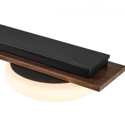 (OpenBox) Dimmable LED Walnut Wood Grain Linear Island Chandelier