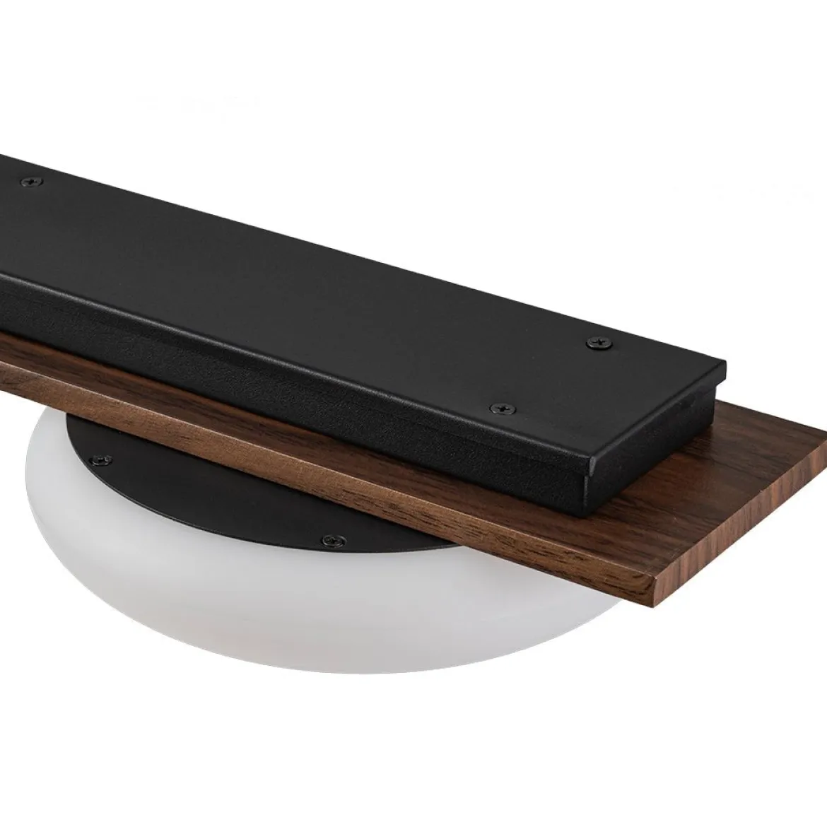 (OpenBox) Dimmable LED Walnut Wood Grain Linear Island Chandelier