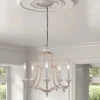 (OpenBox) Distressed White Shabby Chic Candle Style Chandelier