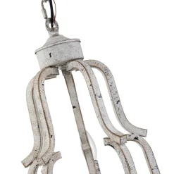 (OpenBox) Distressed White Shabby Chic Candle Style Chandelier