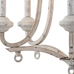 (OpenBox) Distressed White Shabby Chic Candle Style Chandelier