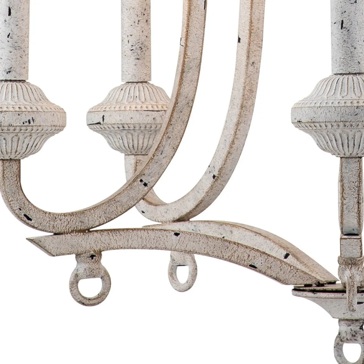 (OpenBox) Distressed White Shabby Chic Candle Style Chandelier
