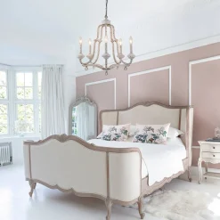 (OpenBox) Distressed White Shabby Chic Candle Style Chandelier