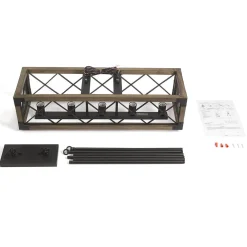 (OpenBox) Farmhouse 5-Light Rectangle Wood Chandelier