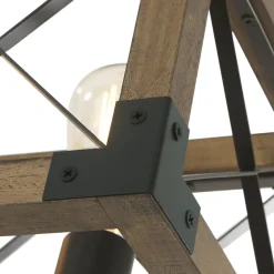 (OpenBox) Farmhouse 5-Light Rectangle Wood Chandelier