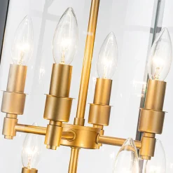 (OpenBox) Farmhouse Wide Clear Glass Cylinder Cage Pendant