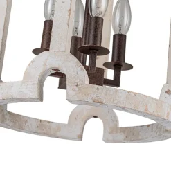 (OpenBox) Farmhouse Wood Cylinder Pendant Light