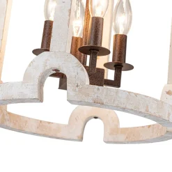 (OpenBox) Farmhouse Wood Cylinder Pendant Light
