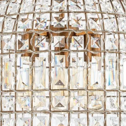 (OpenBox) French Antique Brass Crystal Cage Chandelier