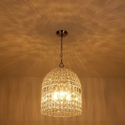 (OpenBox) French Antique Brass Crystal Cage Chandelier