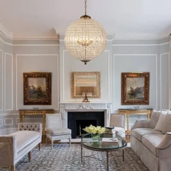(OpenBox) French Antique Brass Crystal Globe Chandelier