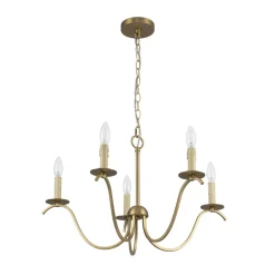 (OpenBox) French Farmhouse 5-Light Brass Candle Style Chandelier