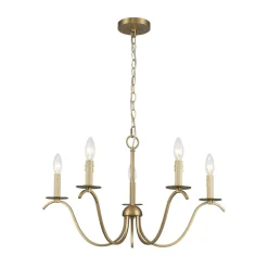 (OpenBox) French Farmhouse 5-Light Brass Candle Style Chandelier