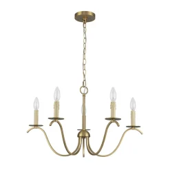 (OpenBox) French Farmhouse 5-Light Brass Candle Style Chandelier