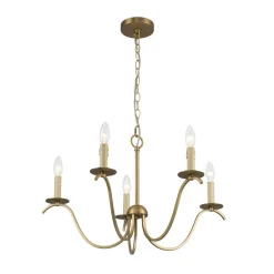 (OpenBox) French Farmhouse 5-Light Brass Candle Style Chandelier