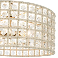 (OpenBox) French Luxury Brass Crystal Drum Cage Chandelier