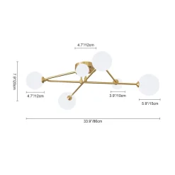 (OpenBox) Frosted Bubble Linear Sputnik Semi Flush Mount