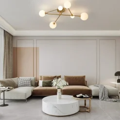 (OpenBox) Frosted Bubble Linear Sputnik Semi Flush Mount