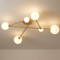 (OpenBox) Frosted Bubble Linear Sputnik Semi Flush Mount