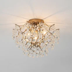 (OpenBox) Glam Bloom Draped Crystal Accented Semi Flush Mount