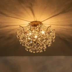 (OpenBox) Glam Bloom Draped Crystal Accented Semi Flush Mount