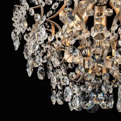 (OpenBox) Glam Bloom Draped Crystal Accented Semi Flush Mount