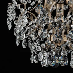 (OpenBox) Glam Bloom Draped Crystal Accented Semi Flush Mount