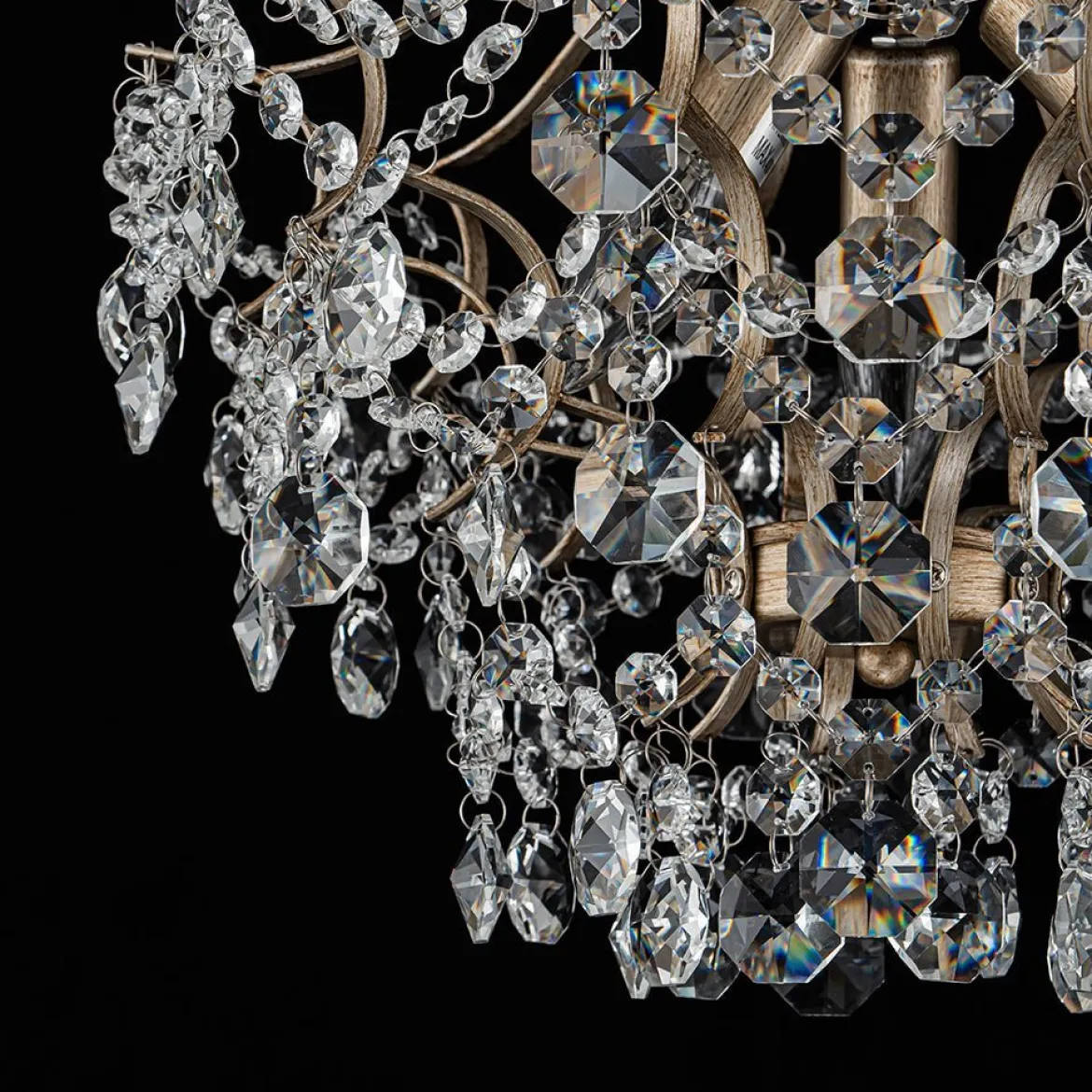 (OpenBox) Glam Bloom Draped Crystal Accented Semi Flush Mount