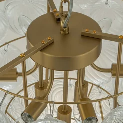 (OpenBox) Glam Brass Cluster Ribbed Glass Globe Bubble Chandelier