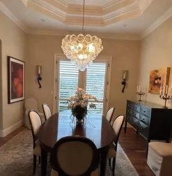 (OpenBox) Glam Brass Cluster Ribbed Glass Globe Bubble Chandelier