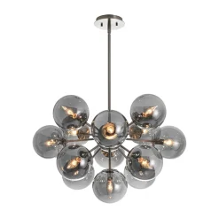 (OpenBox) Glam Dark Pearl Sputnik Smoked Glass Bubble Chandelier Light Fixture