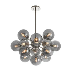 (OpenBox) Glam Dark Pearl Sputnik Smoked Glass Bubble Chandelier Light Fixture