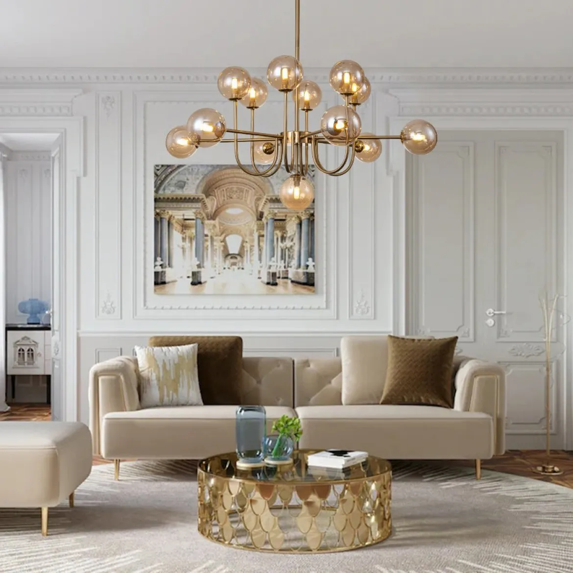 (OpenBox) Glam 13-Light Sputnik Glass Globe Bubble Chandelier