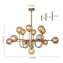 (OpenBox) Glam 13-Light Sputnik Glass Globe Bubble Chandelier