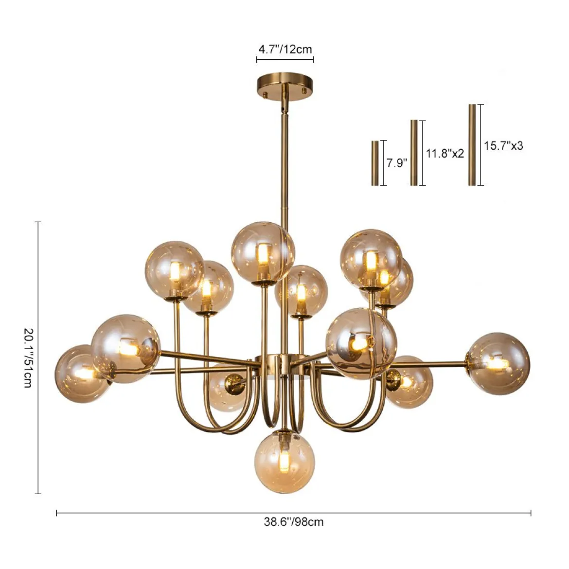 (OpenBox) Glam 13-Light Sputnik Glass Globe Bubble Chandelier
