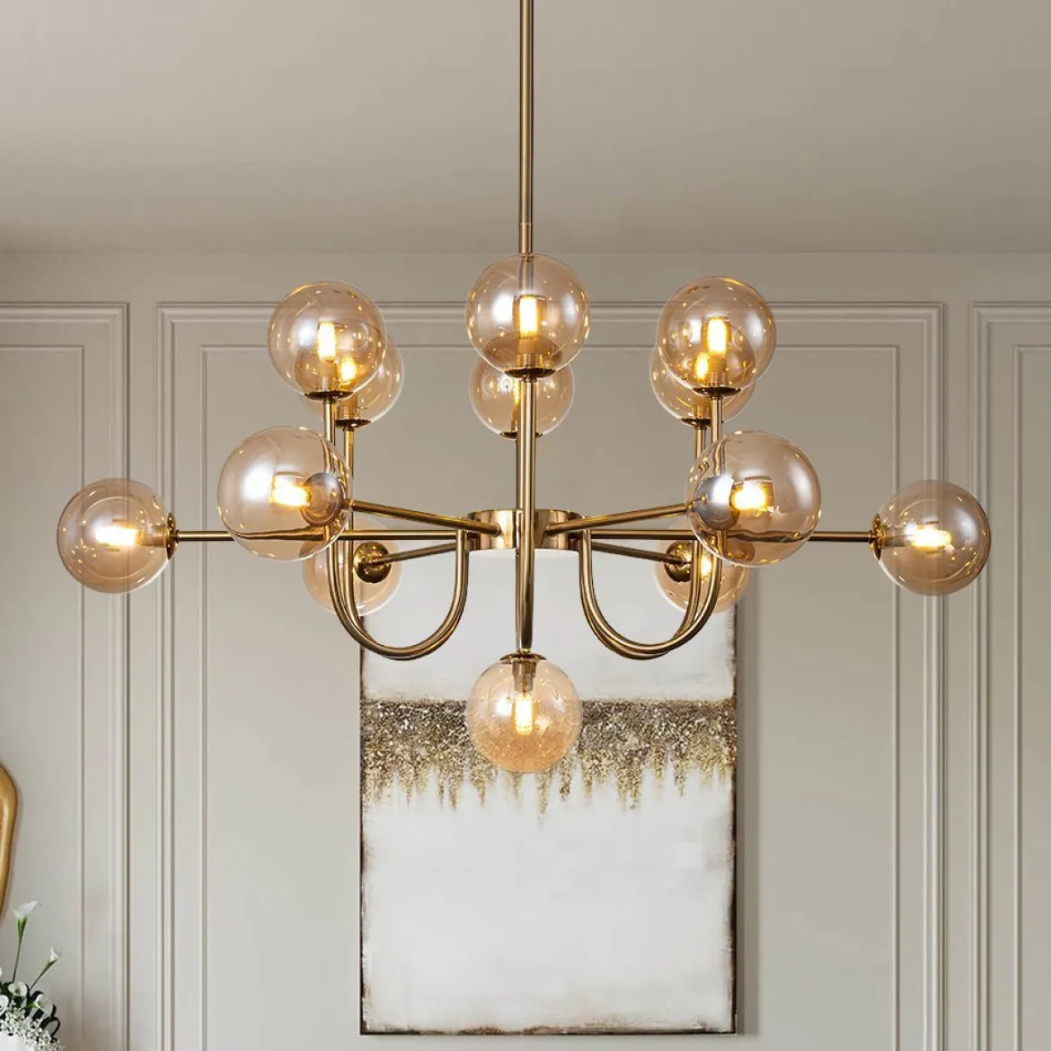 (OpenBox) Glam 13-Light Sputnik Glass Globe Bubble Chandelier