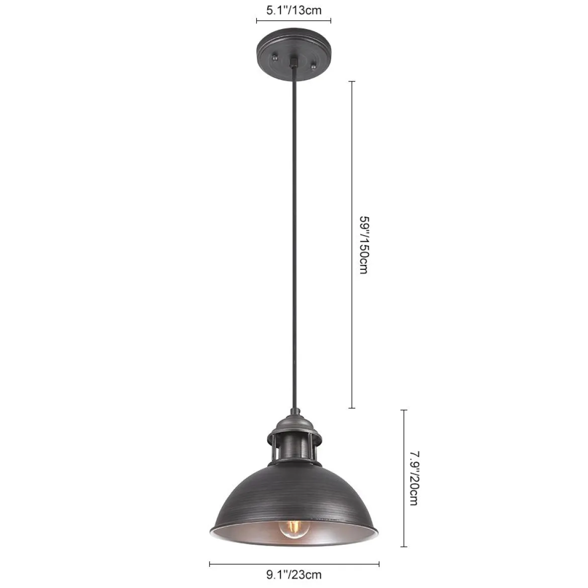 (OpenBox) Industrial Single Pot Lid Dome Pendant