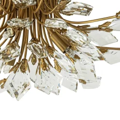 (OpenBox) 4-Light Bloom Crystal Leaf Semi Flush Mount Light