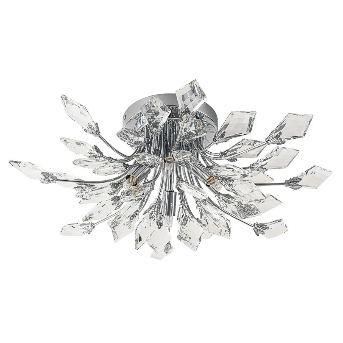 (OpenBox) 4-Light Bloom Crystal Leaf Semi Flush Mount Light