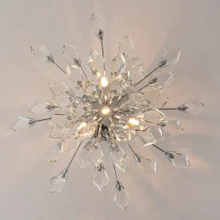 (OpenBox) 4-Light Bloom Crystal Leaf Semi Flush Mount Light