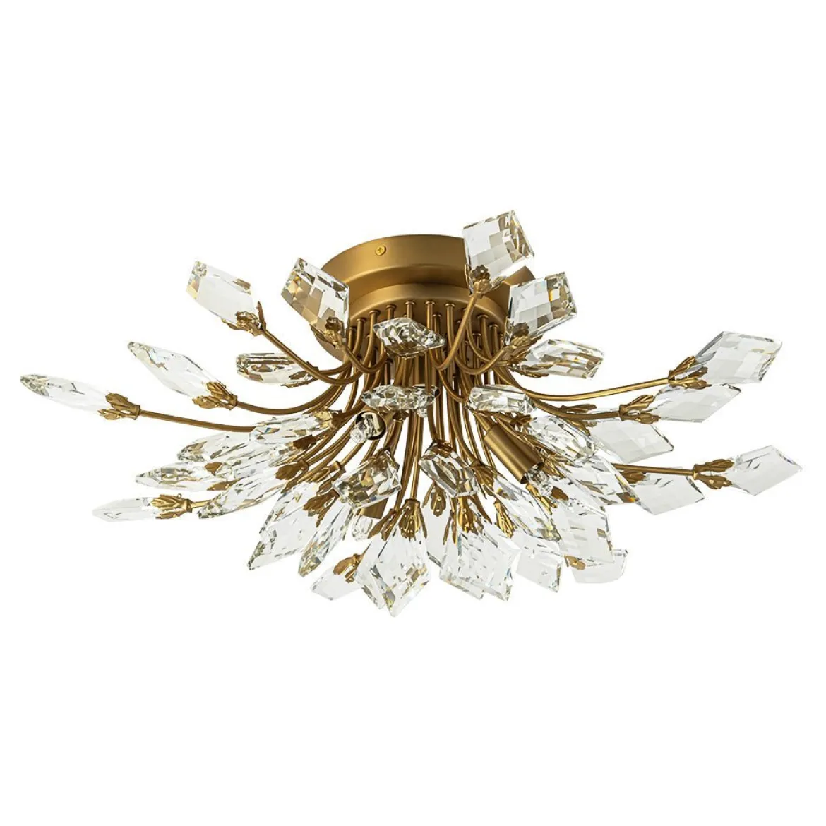 (OpenBox) 4-Light Bloom Crystal Leaf Semi Flush Mount Light