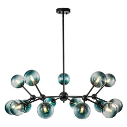(OpenBox) 15-Light Blue Glass Globe Bubble Sputnik Branch Chandelier