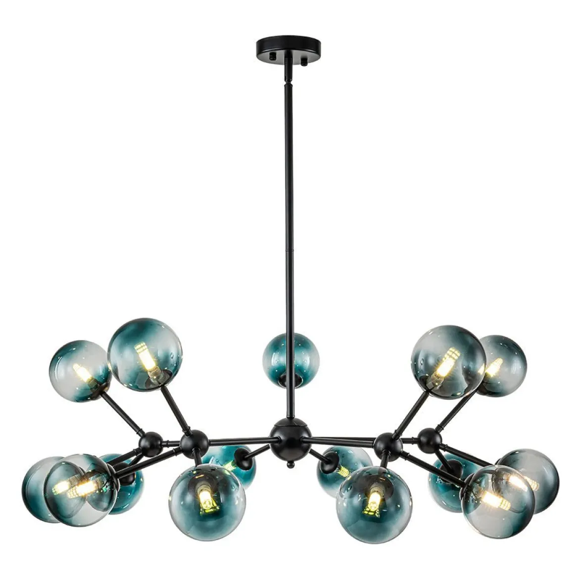 (OpenBox) 15-Light Blue Glass Globe Bubble Sputnik Branch Chandelier