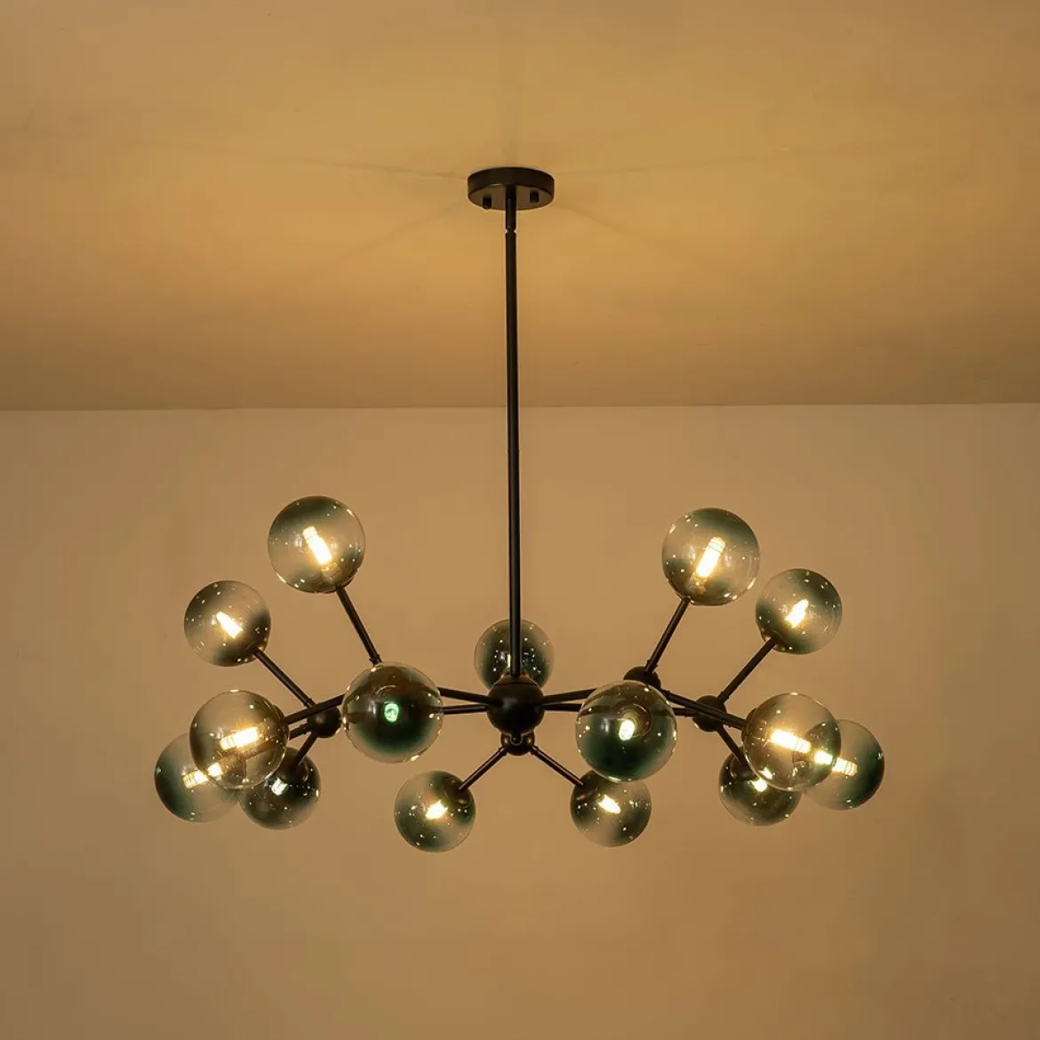 (OpenBox) 15-Light Blue Glass Globe Bubble Sputnik Branch Chandelier