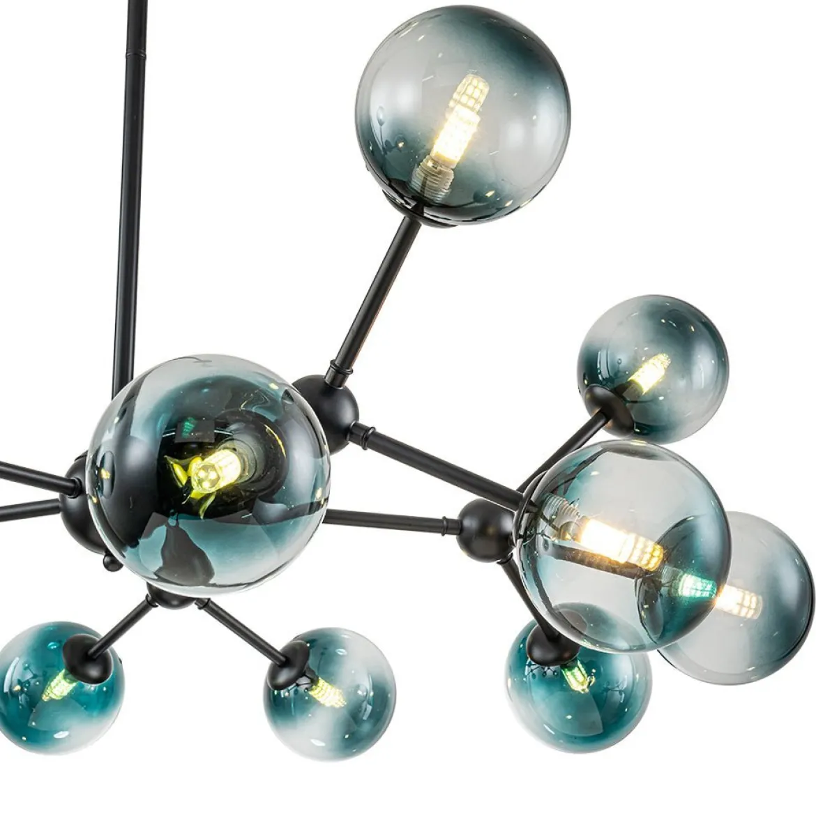 (OpenBox) 15-Light Blue Glass Globe Bubble Sputnik Branch Chandelier