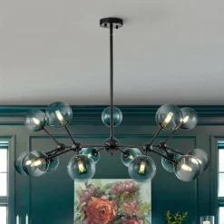 (OpenBox) 15-Light Blue Glass Globe Bubble Sputnik Branch Chandelier