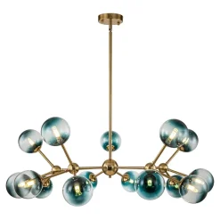 (OpenBox) 15-Light Blue Glass Globe Bubble Sputnik Branch Chandelier
