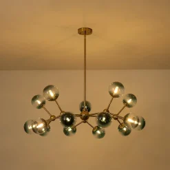 (OpenBox) 15-Light Blue Glass Globe Bubble Sputnik Branch Chandelier